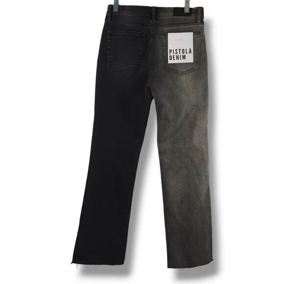 NWT Pistola Lennon Crossover High Rise Crop Boot Jeans Sz. 27x27 Black Gray - Picture 4 of 13
